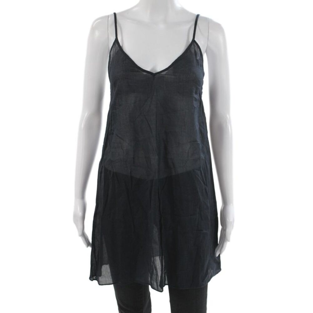 Marant Etoile Womens Slip Dress Black V Neck Sleeveless Cotton Size S